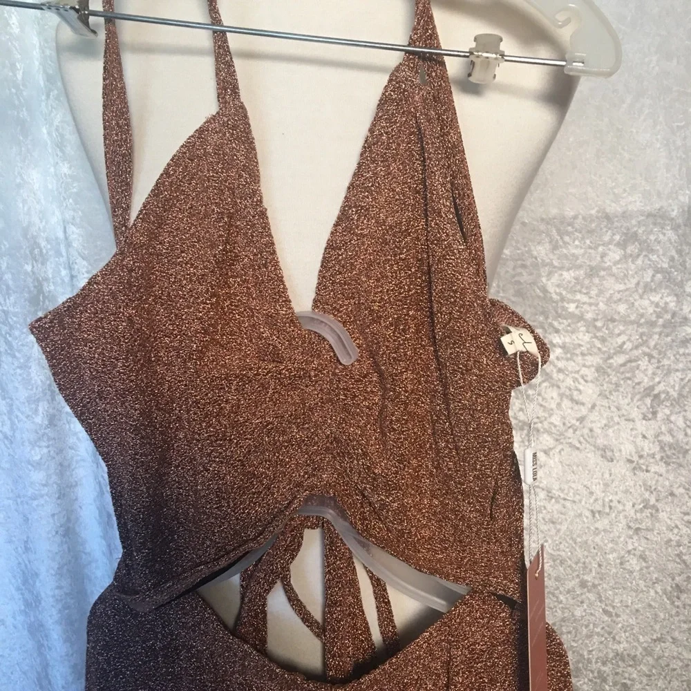 Miss Lola Cut Out Sparkly Jumper flared bottom size Small
